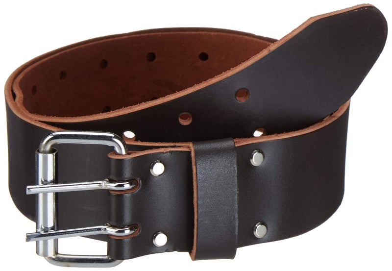 LAUTUS 2" Leather Tool Belt â€“ Heavy Duty Genuine Top-Grain Leather Work Belt with Double Prong Buckle, Adjustable 30"-46" Waist, Carpenter & Electrician Construction Belt - Image 1